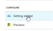 Getting started item in Application Insights