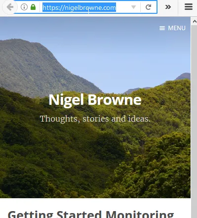 Copying the link for the NigelBrowne.com website